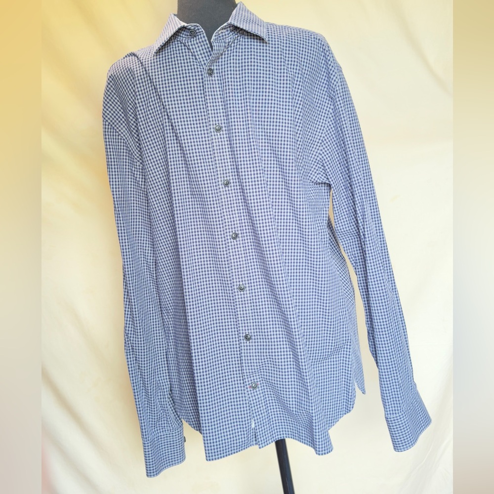Jos. A. Bank Blue Checkered Men's Shirt XL